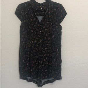 Free People Black and Floral Romper